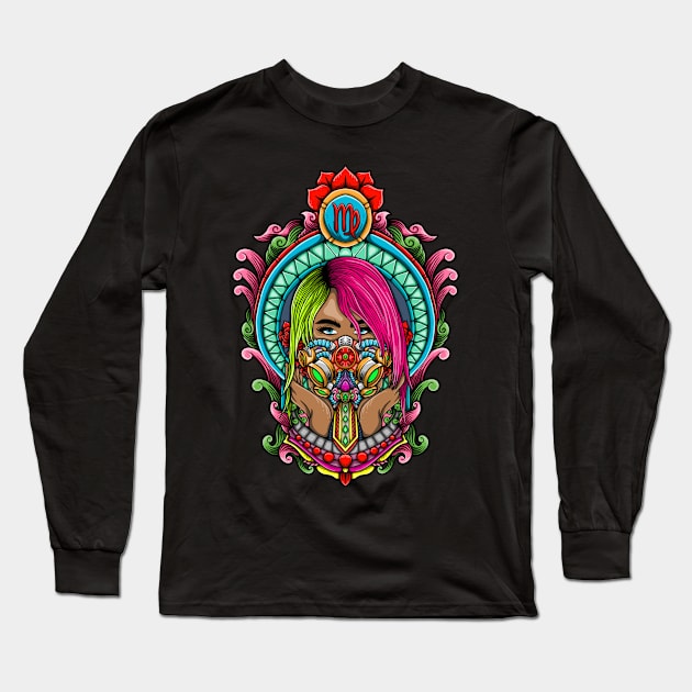 Zodiac VIRGO Pop Art Series Long Sleeve T-Shirt by ZODIAC HOLIC